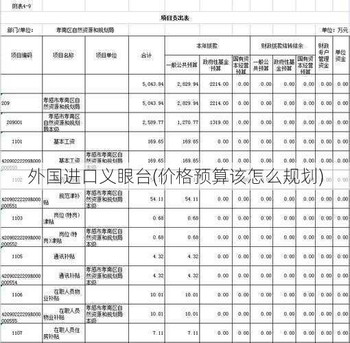 外国进口义眼台(价格预算该怎么规划)