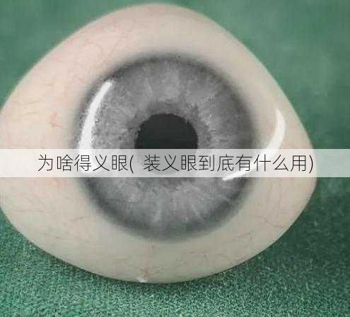为啥得义眼(  装义眼到底有什么用)