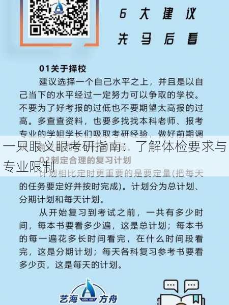 一只眼义眼考研指南：了解体检要求与专业限制