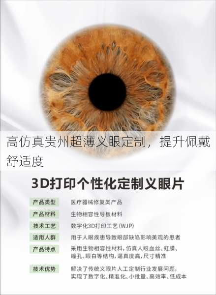 高仿真贵州超薄义眼定制，提升佩戴舒适度
